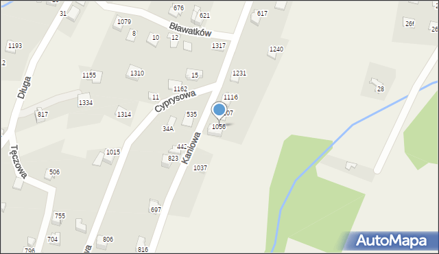 Buczkowice, Kaniowa, 1056, mapa Buczkowice