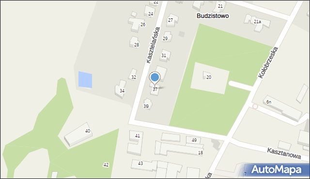 Budzistowo, Kasztelańska, 37, mapa Budzistowo