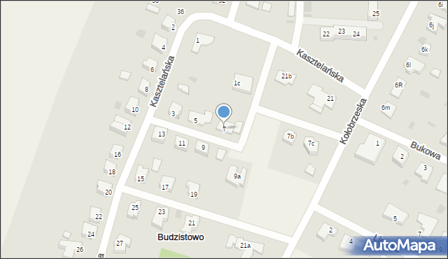 Budzistowo, Kasztelańska, 7, mapa Budzistowo