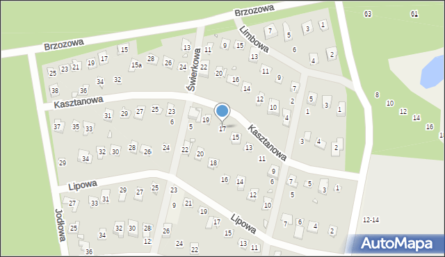 Bugaj, Kasztanowa, 17, mapa Bugaj