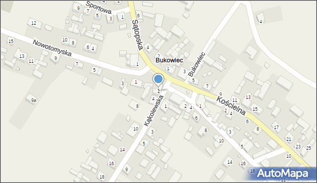 Bukowiec, Kąkolewska, 2, mapa Bukowiec