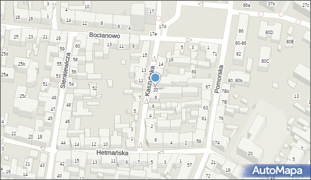 Bydgoszcz, Kaszubska, 10, mapa Bydgoszczy