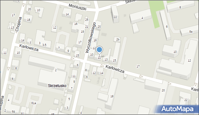 Bydgoszcz, Karłowicza Mieczysława, 11, mapa Bydgoszczy
