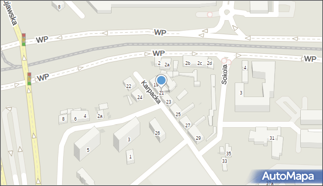 Bydgoszcz, Karpacka, 21, mapa Bydgoszczy