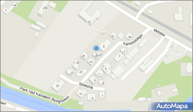 Bydgoszcz, Kamińskiego Aleksandra, dh., 10, mapa Bydgoszczy