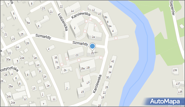 Bydgoszcz, Karolewska, 21, mapa Bydgoszczy