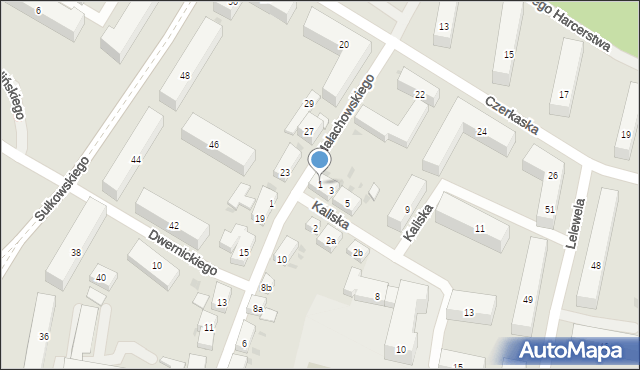 Bydgoszcz, Kaliska, 1, mapa Bydgoszczy