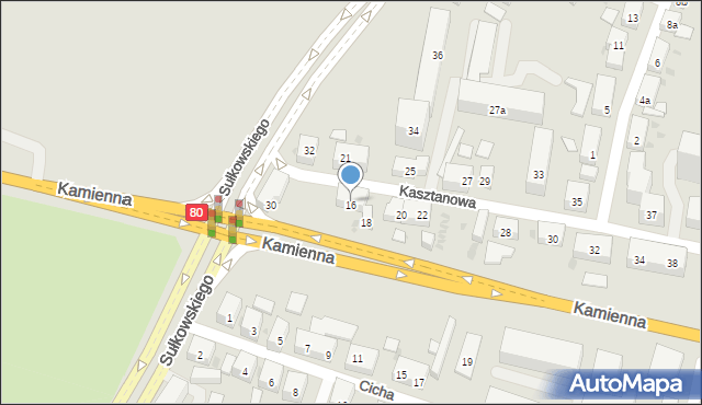 Bydgoszcz, Kasztanowa, 16, mapa Bydgoszczy