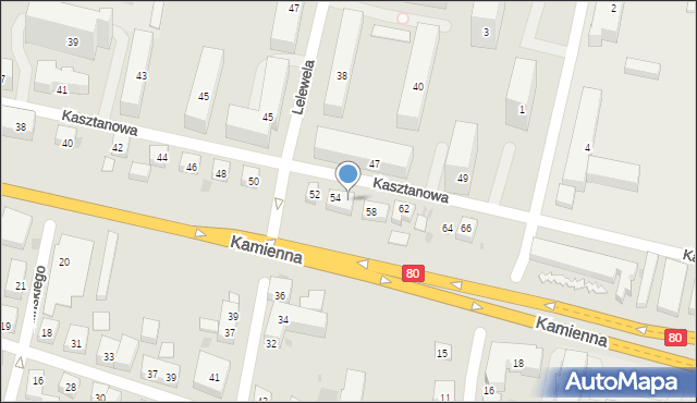 Bydgoszcz, Kasztanowa, 56, mapa Bydgoszczy