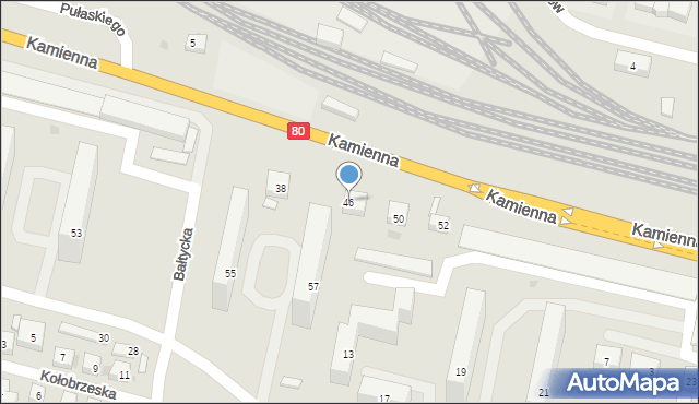 Bydgoszcz, Kamienna, 46, mapa Bydgoszczy