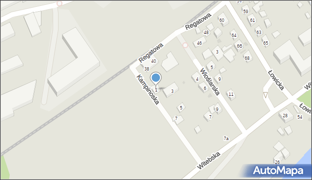 Bydgoszcz, Kampinoska, 1, mapa Bydgoszczy