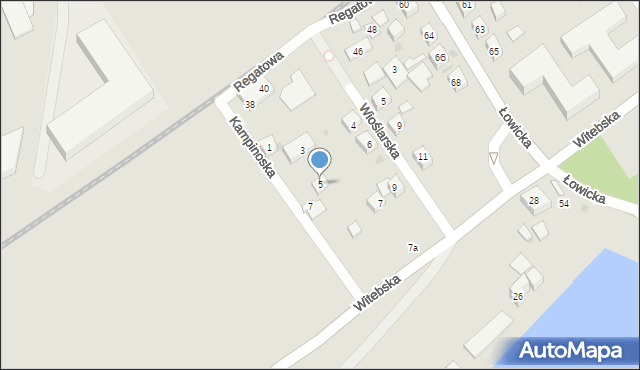 Bydgoszcz, Kampinoska, 5, mapa Bydgoszczy