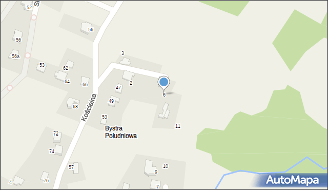 Bystra, Kalinowa, 6, mapa Bystra