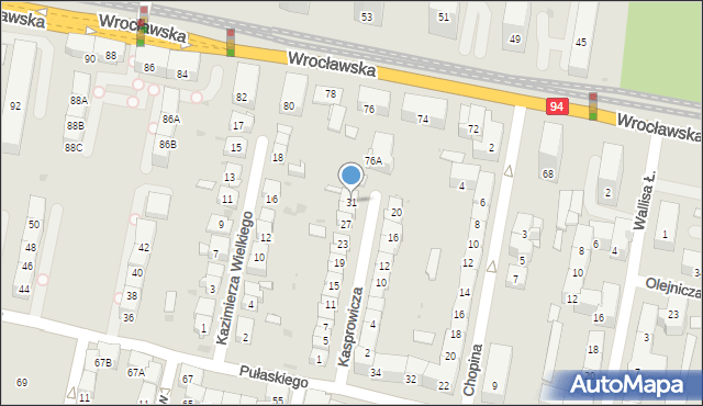 Bytom, Kasprowicza Jana, 31, mapa Bytomia