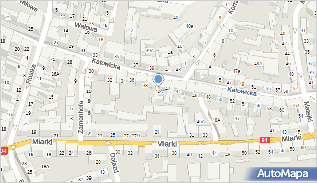 Bytom, Katowicka, 42A, mapa Bytomia
