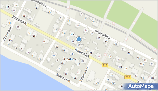 Chałupy, Kaperska, 35, mapa Chałupy