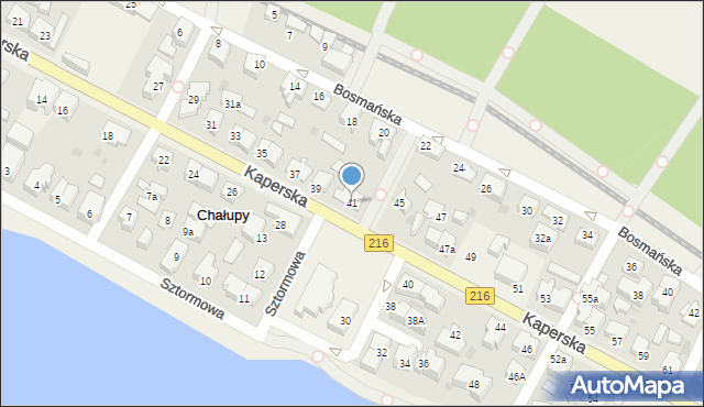 Chałupy, Kaperska, 41, mapa Chałupy
