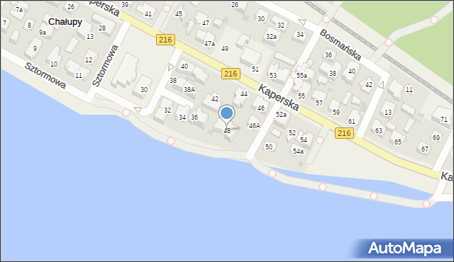 Chałupy, Kaperska, 48, mapa Chałupy