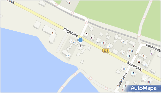 Chałupy, Kaperska, 8, mapa Chałupy