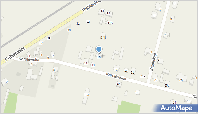 Chechło Pierwsze, Karolewska, 15, mapa Chechło Pierwsze