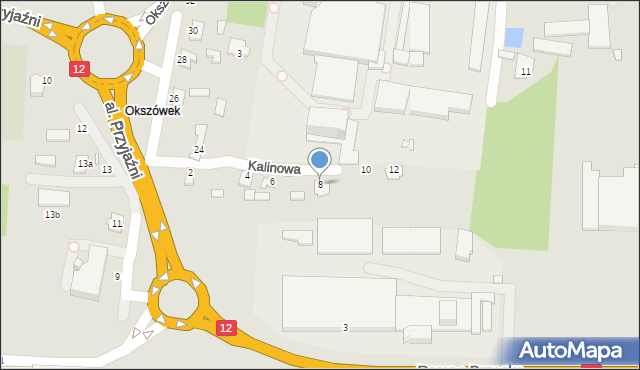 Chełm, Kalinowa, 8, mapa Chełma