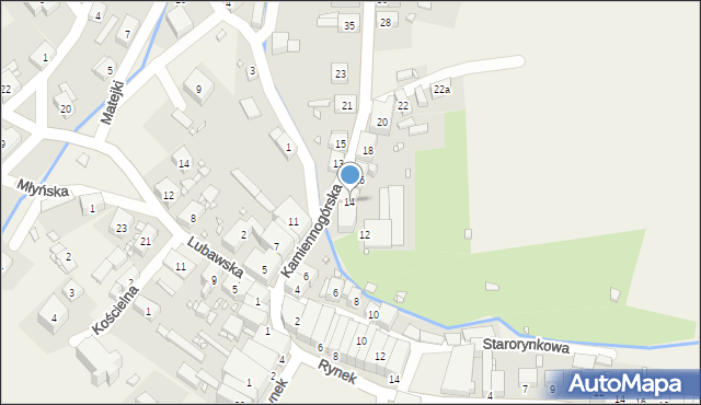 Chełmsko Śląskie, Kamiennogórska, 14, mapa Chełmsko Śląskie