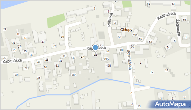 Chłopy, Kapitańska, 44, mapa Chłopy