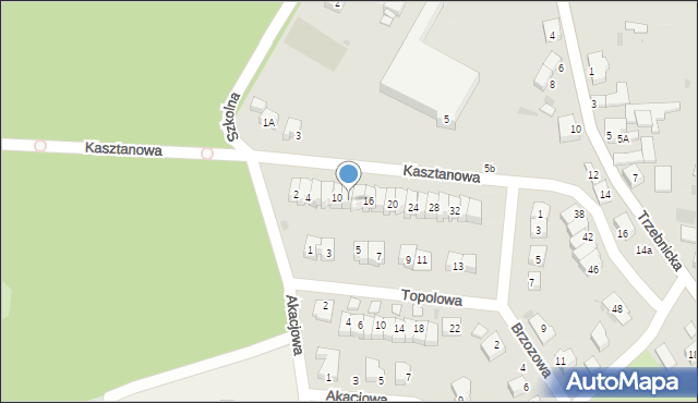 Chocianów, Kasztanowa, 12, mapa Chocianów