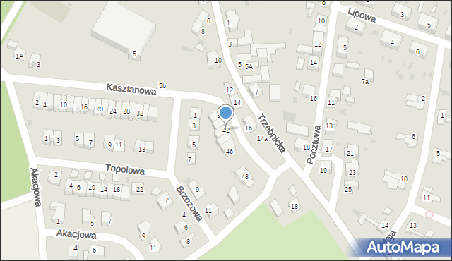 Chocianów, Kasztanowa, 42, mapa Chocianów