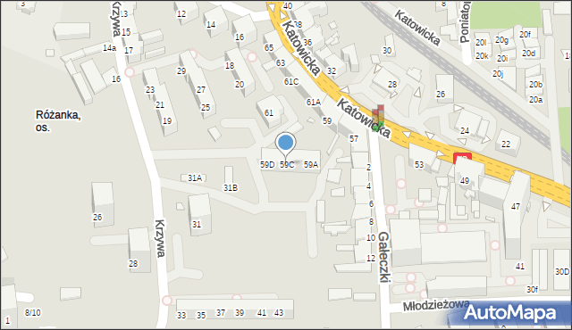 Chorzów, Katowicka, 59C, mapa Chorzów