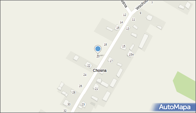 Chosna, Kasztanowa, 20, mapa Chosna