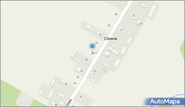 Chosna, Kasztanowa, 26, mapa Chosna