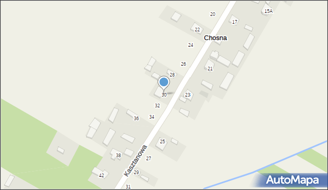 Chosna, Kasztanowa, 30, mapa Chosna