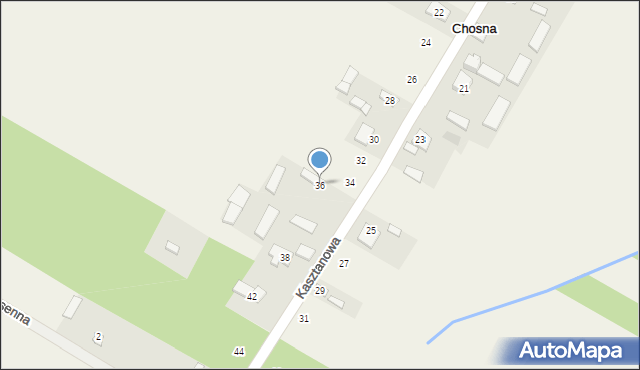 Chosna, Kasztanowa, 36, mapa Chosna