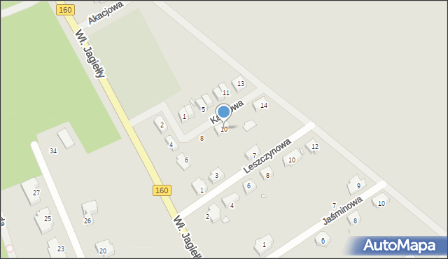 Choszczno, Kalinowa, 10, mapa Choszczno