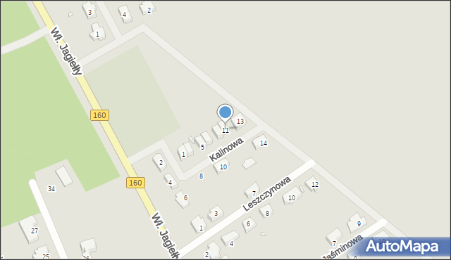 Choszczno, Kalinowa, 11, mapa Choszczno