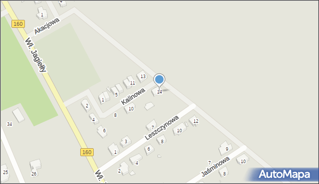 Choszczno, Kalinowa, 14, mapa Choszczno