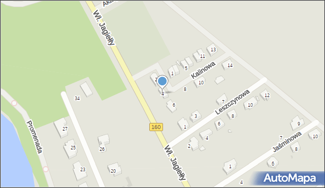 Choszczno, Kalinowa, 4, mapa Choszczno