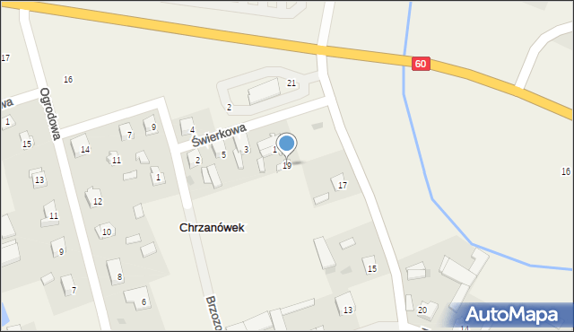 Chrzanówek, Kasztanowa, 19, mapa Chrzanówek