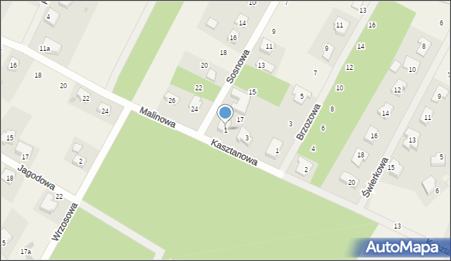 Chrząstawa Mała, Kasztanowa, 1, mapa Chrząstawa Mała
