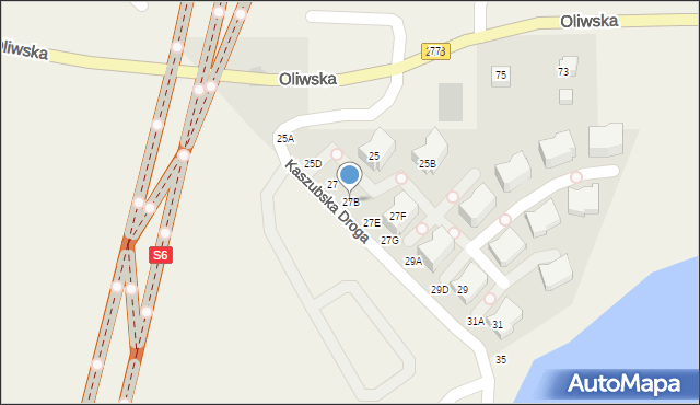 Chwaszczyno, Kaszubska Droga, 27B, mapa Chwaszczyno