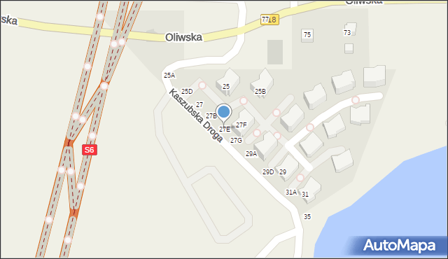 Chwaszczyno, Kaszubska Droga, 27E, mapa Chwaszczyno