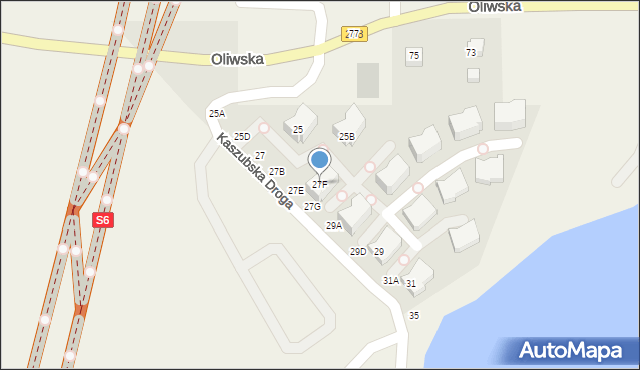 Chwaszczyno, Kaszubska Droga, 27F, mapa Chwaszczyno