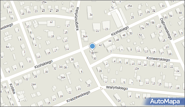 Ciechanów, Kargoszyńska, 32, mapa Ciechanów