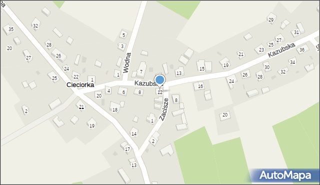 Cieciorka, Kazubska, 12, mapa Cieciorka