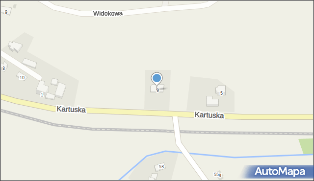 Cieszenie, Kartuska, 9, mapa Cieszenie