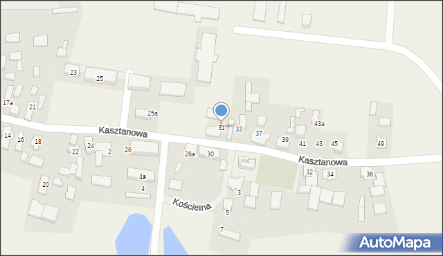 Cieszowa, Kasztanowa, 31, mapa Cieszowa