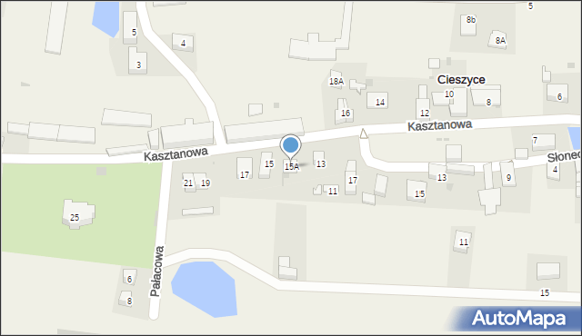 Cieszyce, Kasztanowa, 15A, mapa Cieszyce
