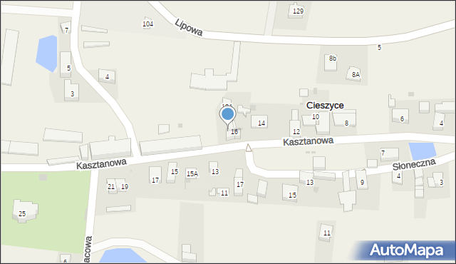 Cieszyce, Kasztanowa, 18, mapa Cieszyce