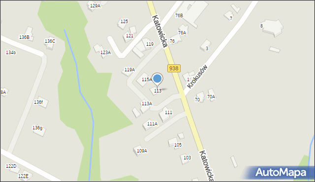 Cieszyn, Katowicka, 113, mapa Cieszyna